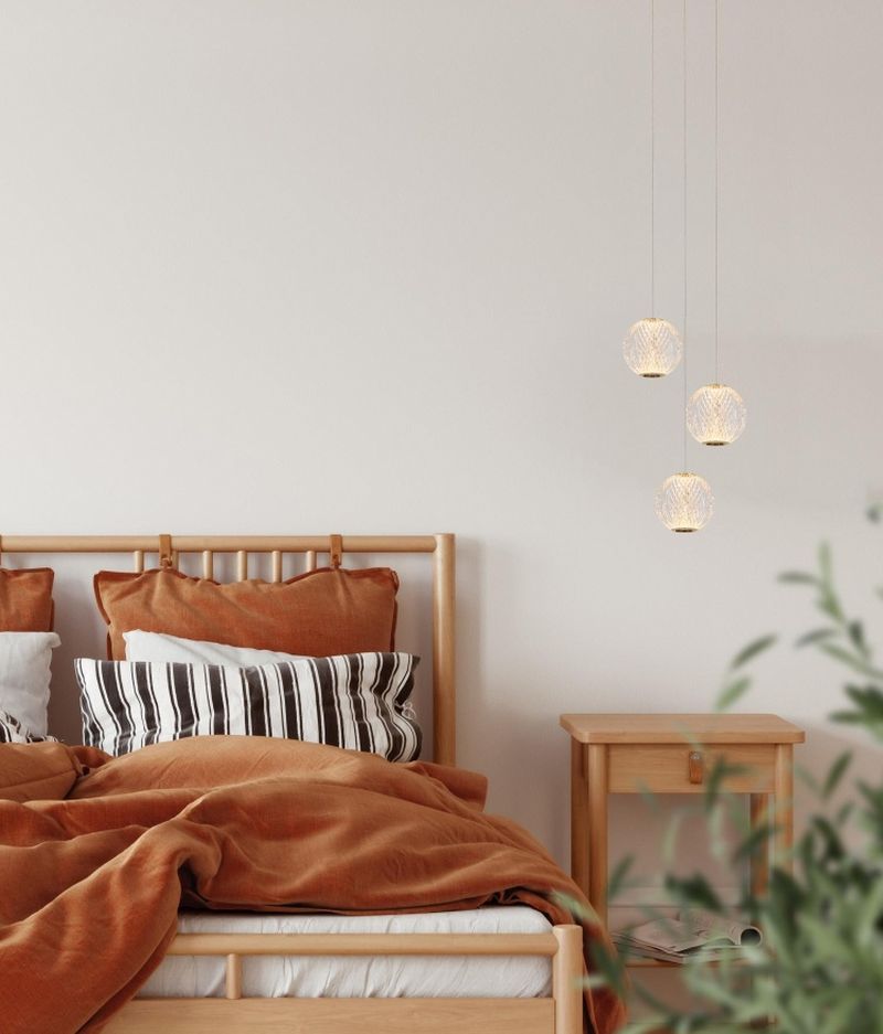 Lucide CINTRA - Závesné svietidlo - Ø 25 cm - LED Rozm. - 3x4,7W 2700K - Transparent